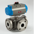 3-way(L-port&T-port)mount direct type ball valve ANSI-150LB JIS-10K flange end